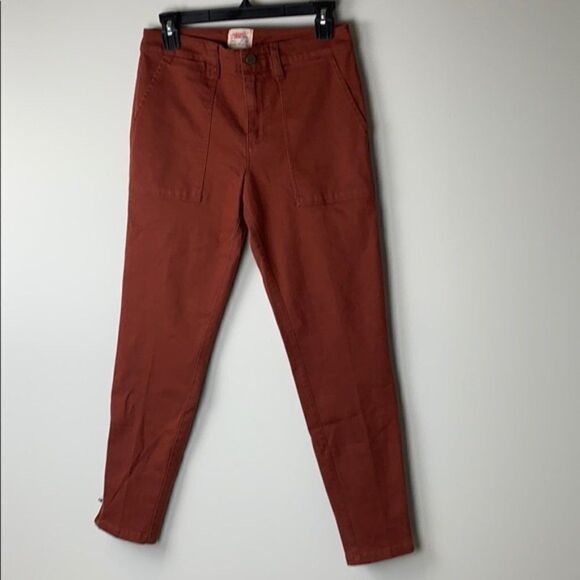 Sanctuary Fast Track Zip Chino in Rust Size 27 - Picture 3 of 11
